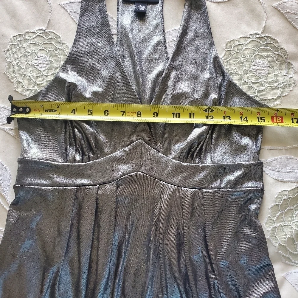 INC Gunmetal Metallic Sleeveless Racerback Blouse